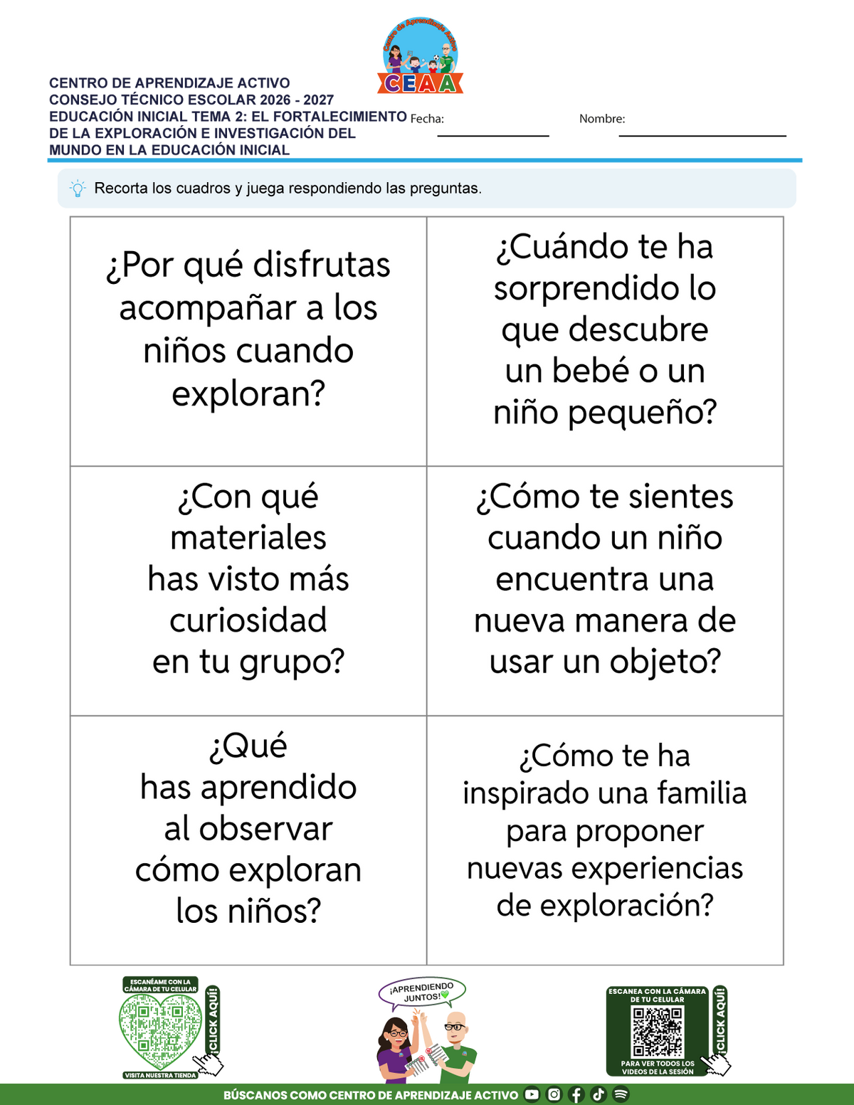 JUEGOS DE ESTUDIO PARA IMPRIMIR CTE EDUCACIÓN INICIAL TEMA 2
