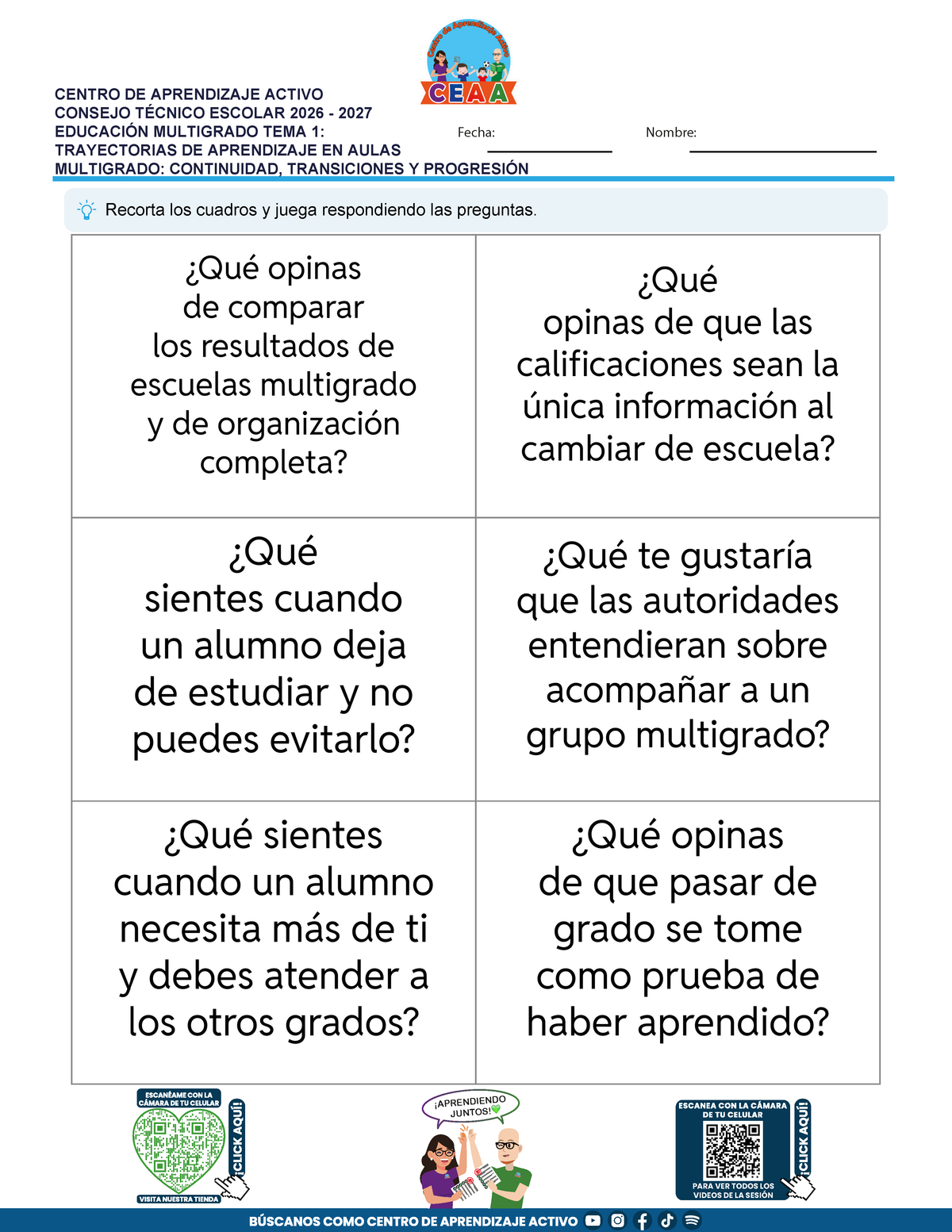 JUEGOS DE ESTUDIO PARA IMPRIMIR CTE EDUCACIÓN MULTIGRADO TEMA 1