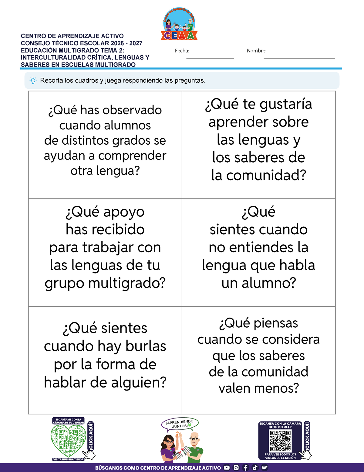 JUEGOS DE ESTUDIO PARA IMPRIMIR CTE EDUCACIÓN MULTIGRADO TEMA 2