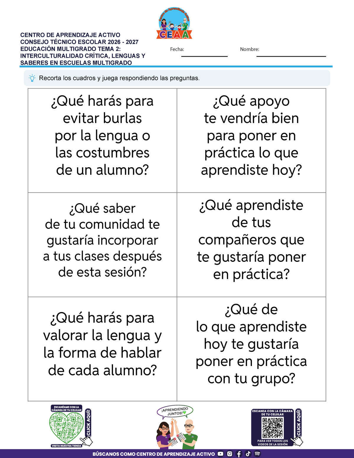 JUEGOS DE ESTUDIO PARA IMPRIMIR CTE EDUCACIÓN MULTIGRADO TEMA 2