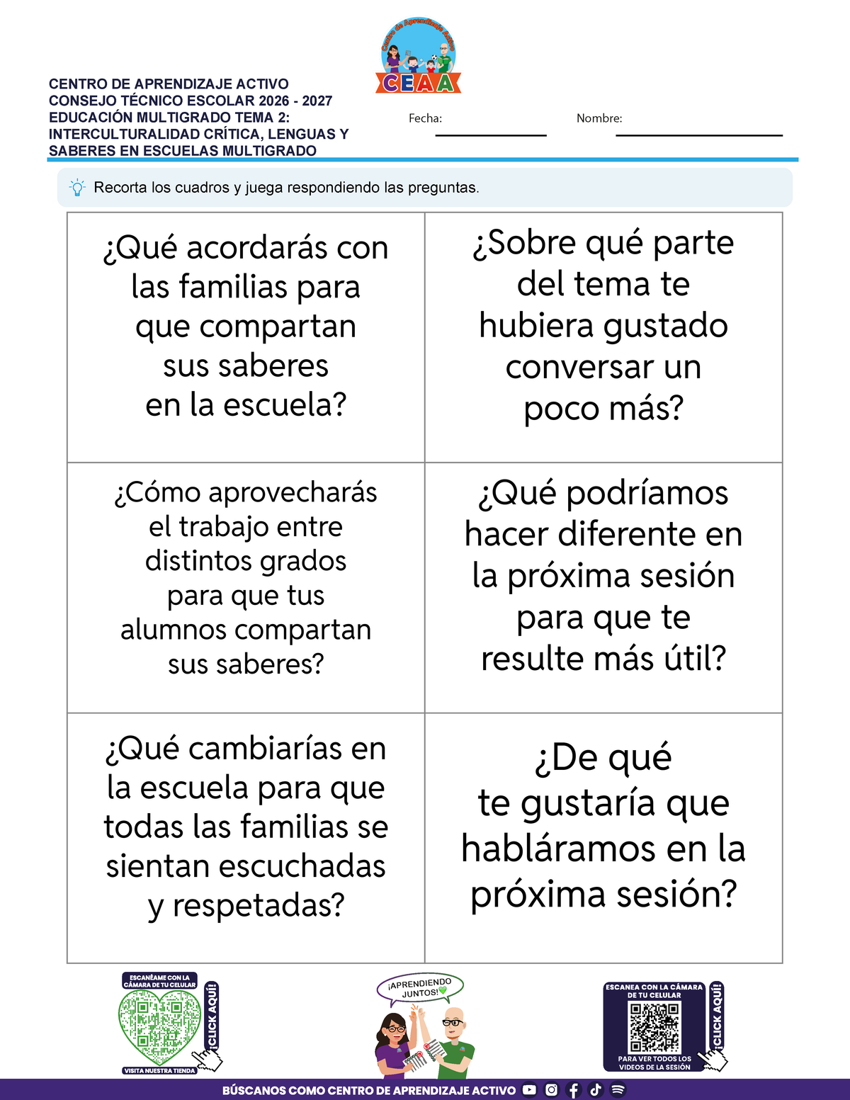 JUEGOS DE ESTUDIO PARA IMPRIMIR CTE EDUCACIÓN MULTIGRADO TEMA 2
