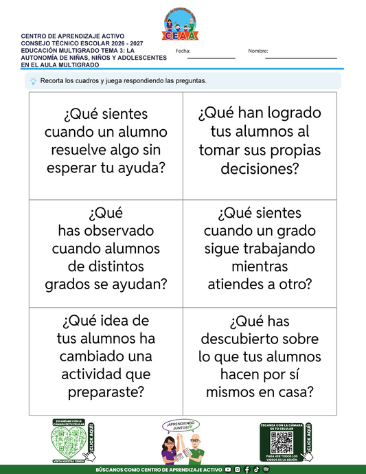 💚 JUEGOS DE ESTUDIO PARA IMPRIMIR CTE EDUCACIÓN MULTIGRADO TEMA 3