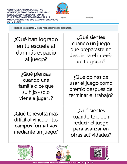 JUEGOS DE ESTUDIO PARA IMPRIMIR CTE EDUCACIÓN PREESCOLAR TEMA 1