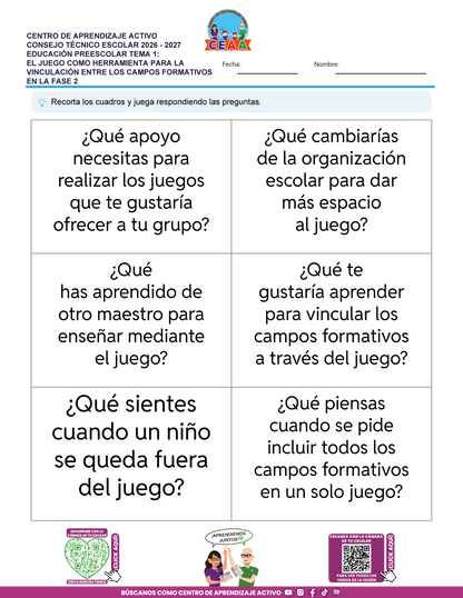 JUEGOS DE ESTUDIO PARA IMPRIMIR CTE EDUCACIÓN PREESCOLAR TEMA 1