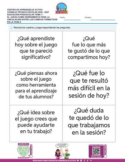 JUEGOS DE ESTUDIO PARA IMPRIMIR CTE EDUCACIÓN PREESCOLAR TEMA 1