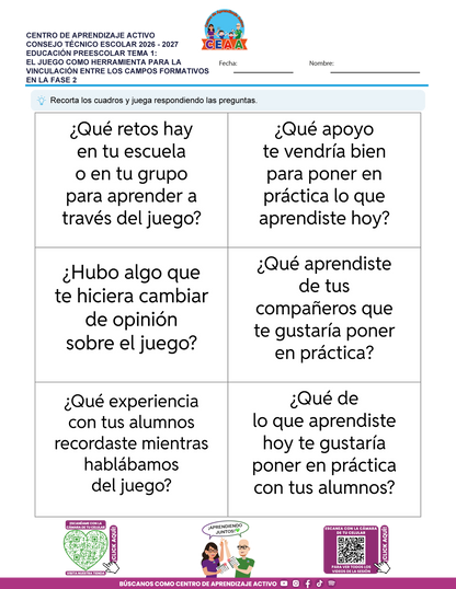 JUEGOS DE ESTUDIO PARA IMPRIMIR CTE EDUCACIÓN PREESCOLAR TEMA 1
