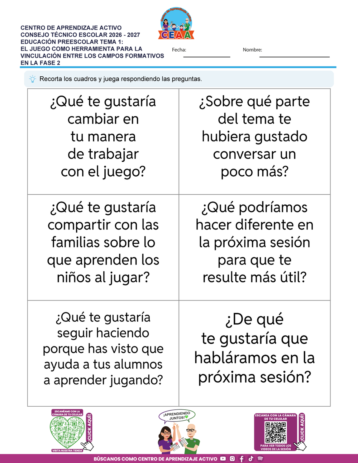 JUEGOS DE ESTUDIO PARA IMPRIMIR CTE EDUCACIÓN PREESCOLAR TEMA 1