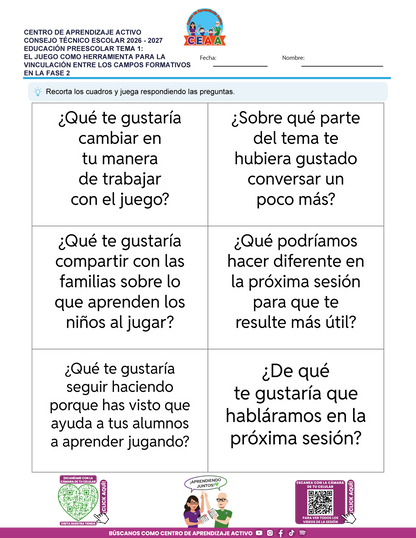 JUEGOS DE ESTUDIO PARA IMPRIMIR CTE EDUCACIÓN PREESCOLAR TEMA 1
