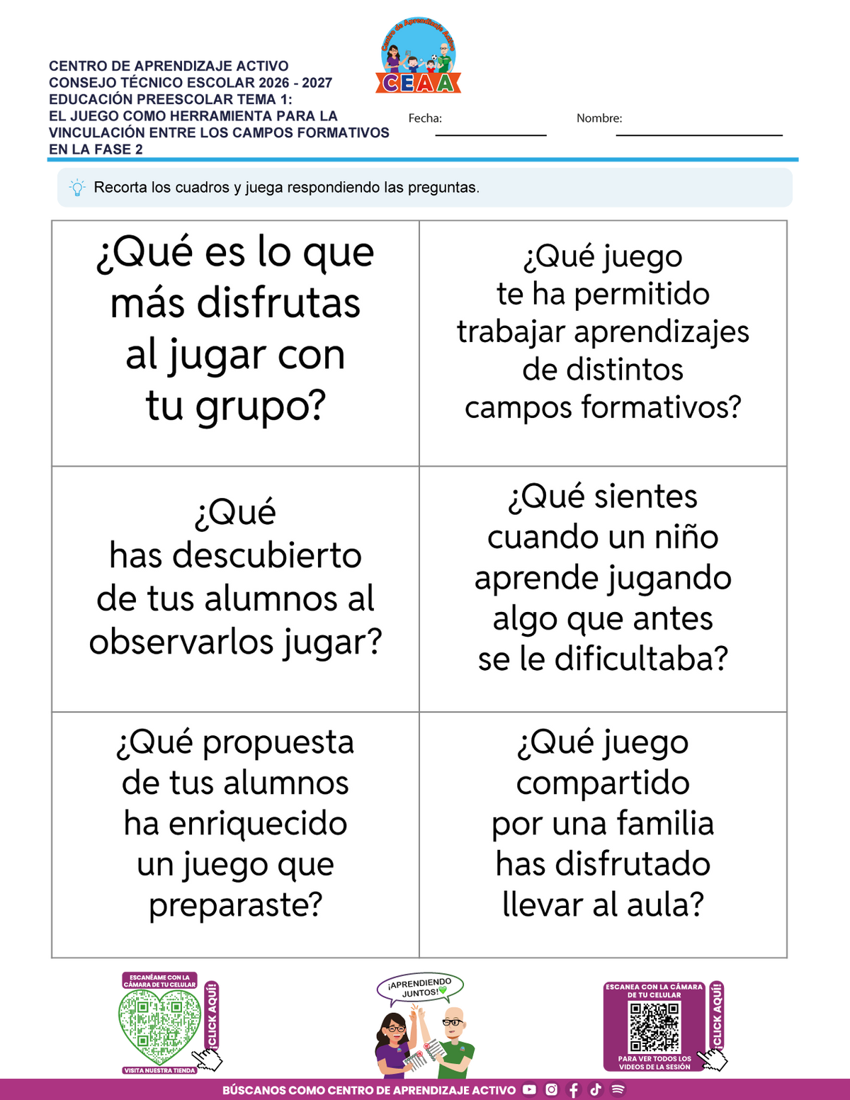 JUEGOS DE ESTUDIO PARA IMPRIMIR CTE EDUCACIÓN PREESCOLAR TEMA 1