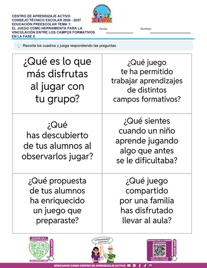 JUEGOS DE ESTUDIO PARA IMPRIMIR CTE EDUCACIÓN PREESCOLAR TEMA 1