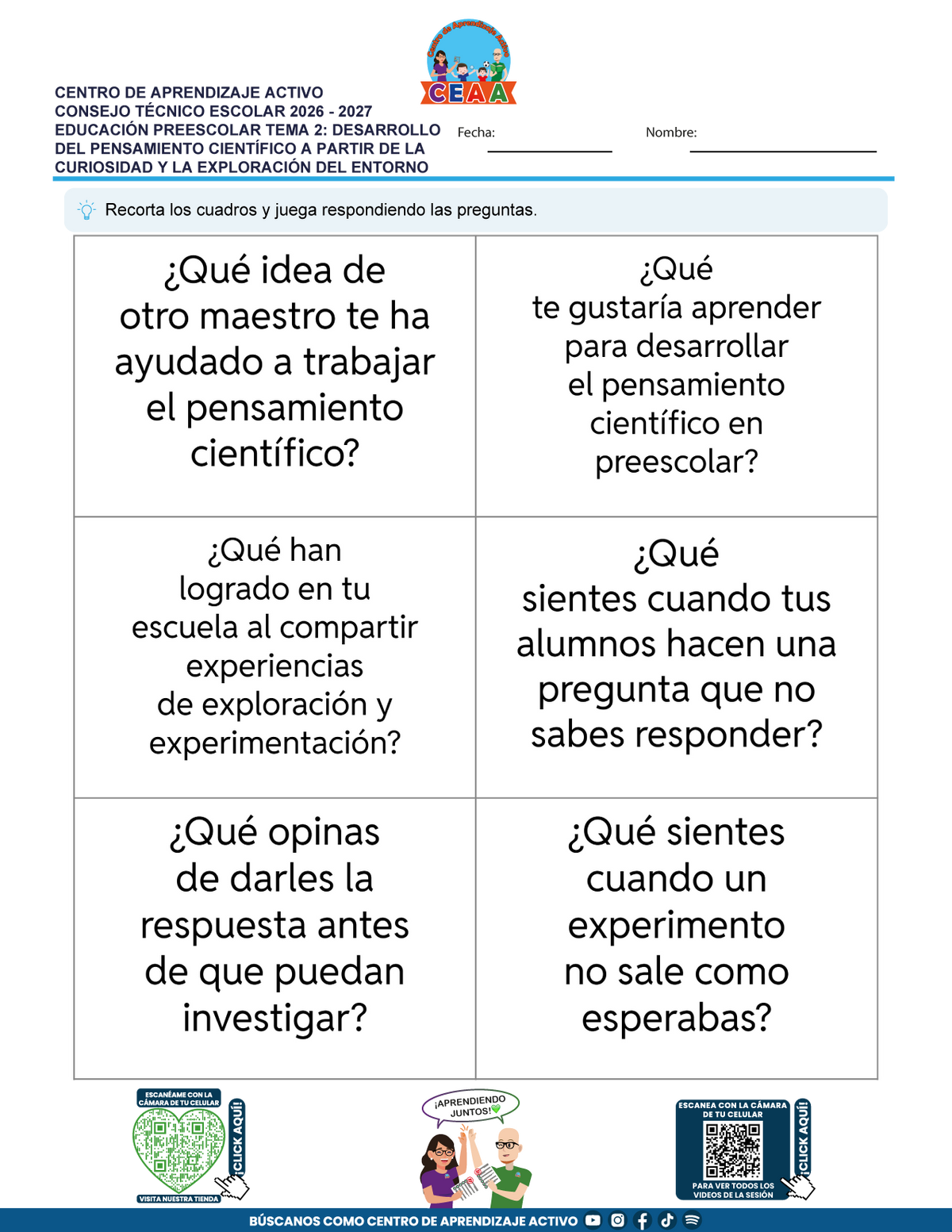 JUEGOS DE ESTUDIO PARA IMPRIMIR CTE EDUCACIÓN PREESCOLAR TEMA 2