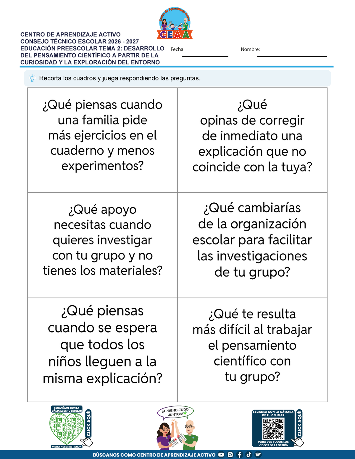 JUEGOS DE ESTUDIO PARA IMPRIMIR CTE EDUCACIÓN PREESCOLAR TEMA 2