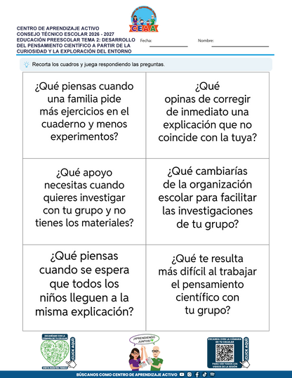 JUEGOS DE ESTUDIO PARA IMPRIMIR CTE EDUCACIÓN PREESCOLAR TEMA 2