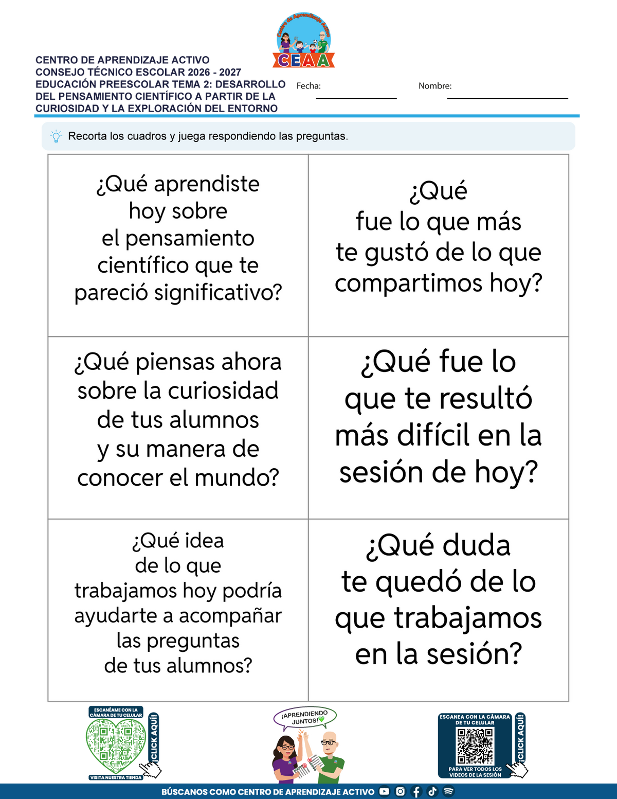 JUEGOS DE ESTUDIO PARA IMPRIMIR CTE EDUCACIÓN PREESCOLAR TEMA 2