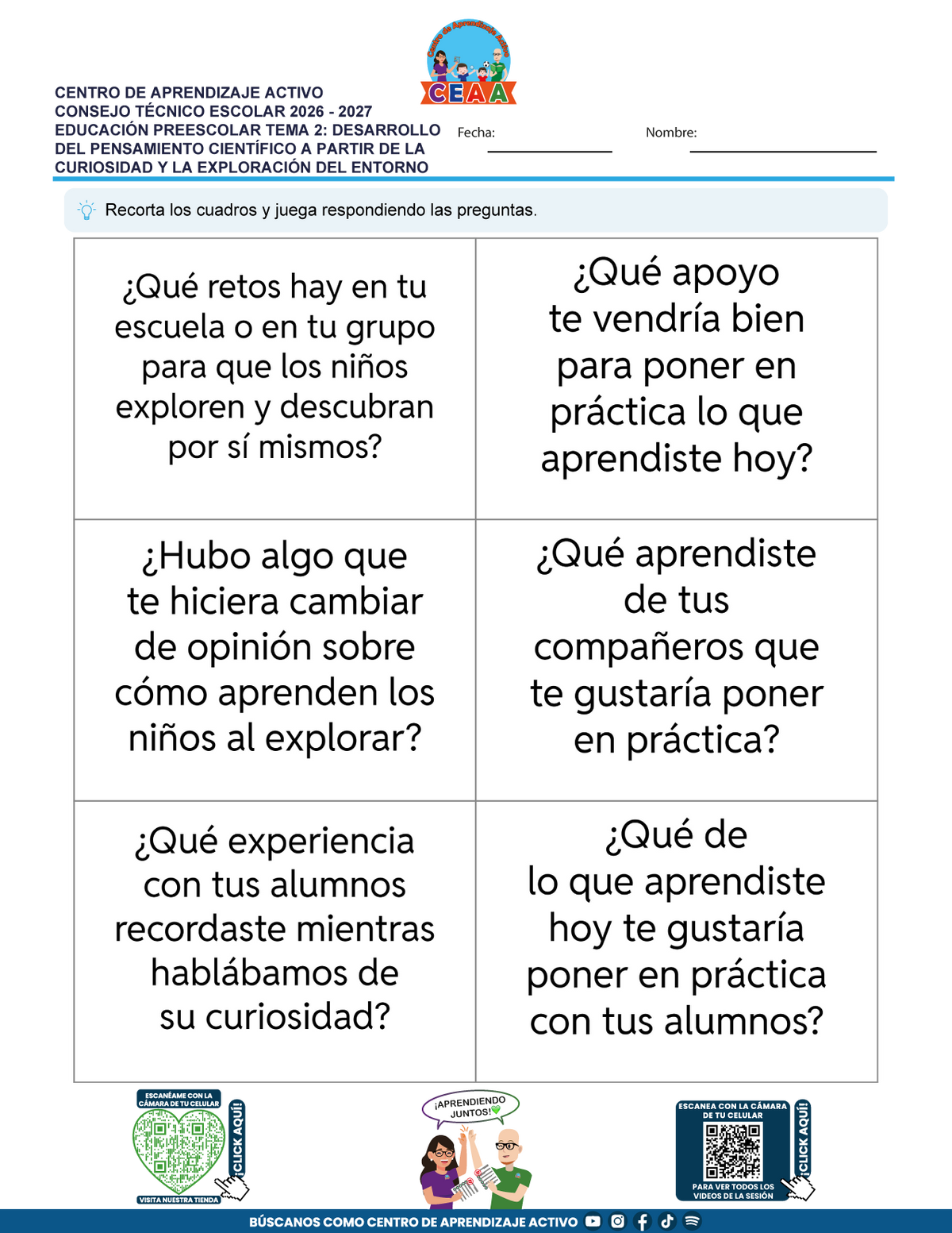 JUEGOS DE ESTUDIO PARA IMPRIMIR CTE EDUCACIÓN PREESCOLAR TEMA 2
