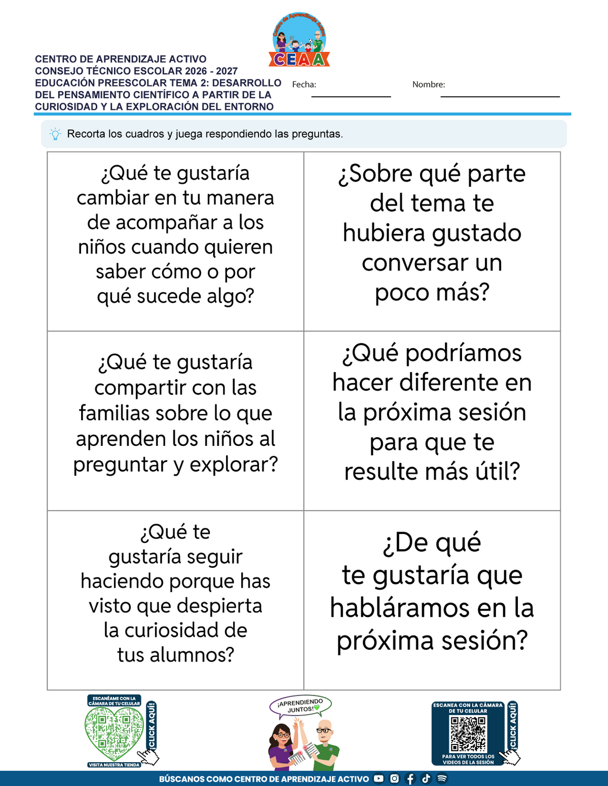 JUEGOS DE ESTUDIO PARA IMPRIMIR CTE EDUCACIÓN PREESCOLAR TEMA 2