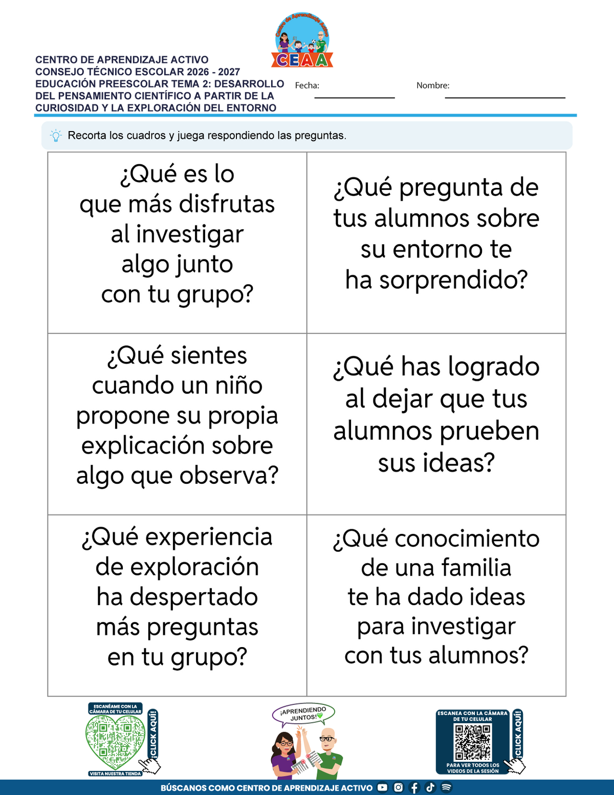 JUEGOS DE ESTUDIO PARA IMPRIMIR CTE EDUCACIÓN PREESCOLAR TEMA 2