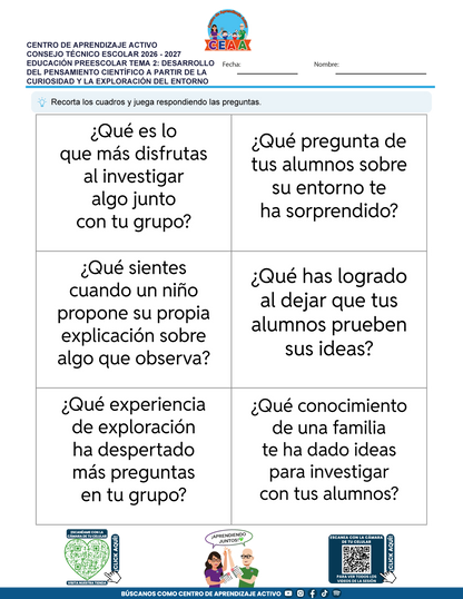 JUEGOS DE ESTUDIO PARA IMPRIMIR CTE EDUCACIÓN PREESCOLAR TEMA 2