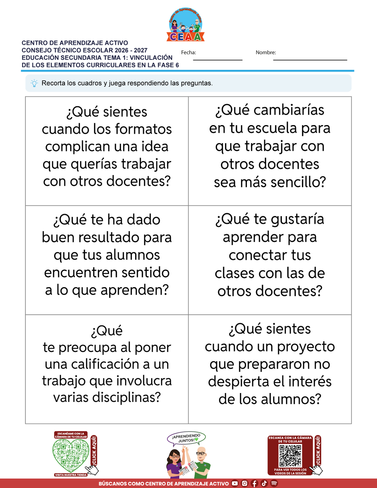JUEGOS DE ESTUDIO PARA IMPRIMIR CTE EDUCACIÓN SECUNDARIA TEMA 1