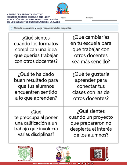 JUEGOS DE ESTUDIO PARA IMPRIMIR CTE EDUCACIÓN SECUNDARIA TEMA 1