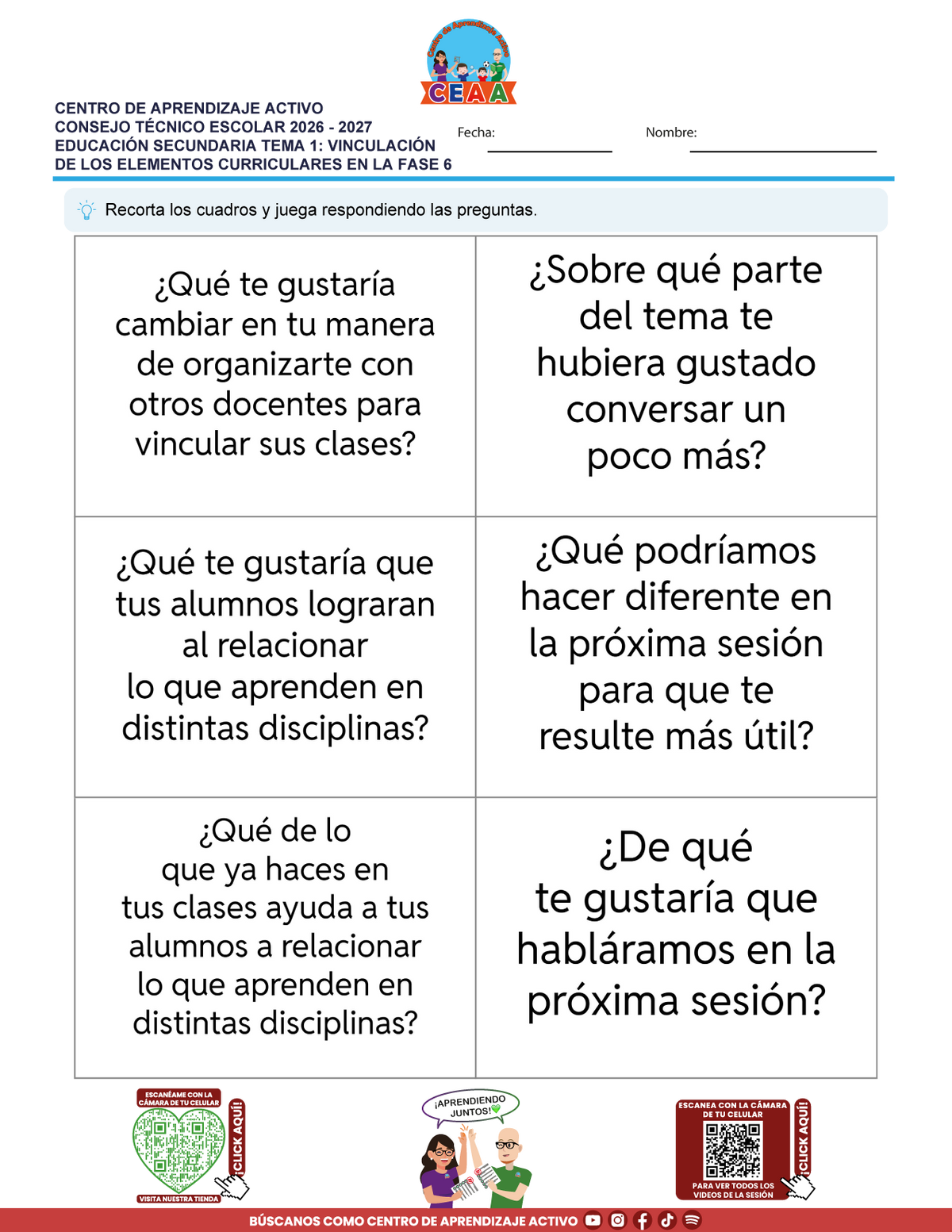 JUEGOS DE ESTUDIO PARA IMPRIMIR CTE EDUCACIÓN SECUNDARIA TEMA 1