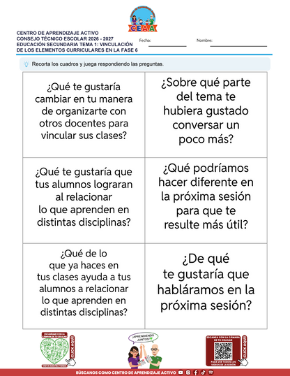 JUEGOS DE ESTUDIO PARA IMPRIMIR CTE EDUCACIÓN SECUNDARIA TEMA 1
