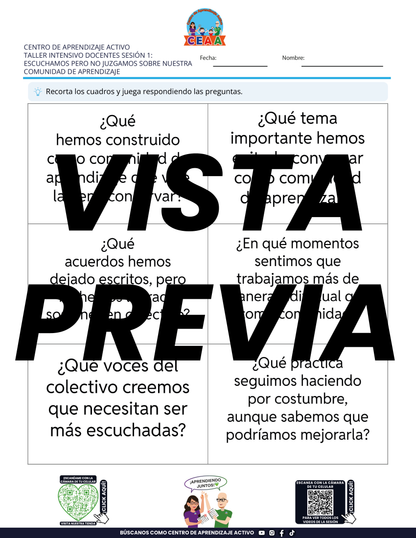 3 Juegos para Imprimir Taller Intensivo Sesión 1 Julio 2026 en PDF