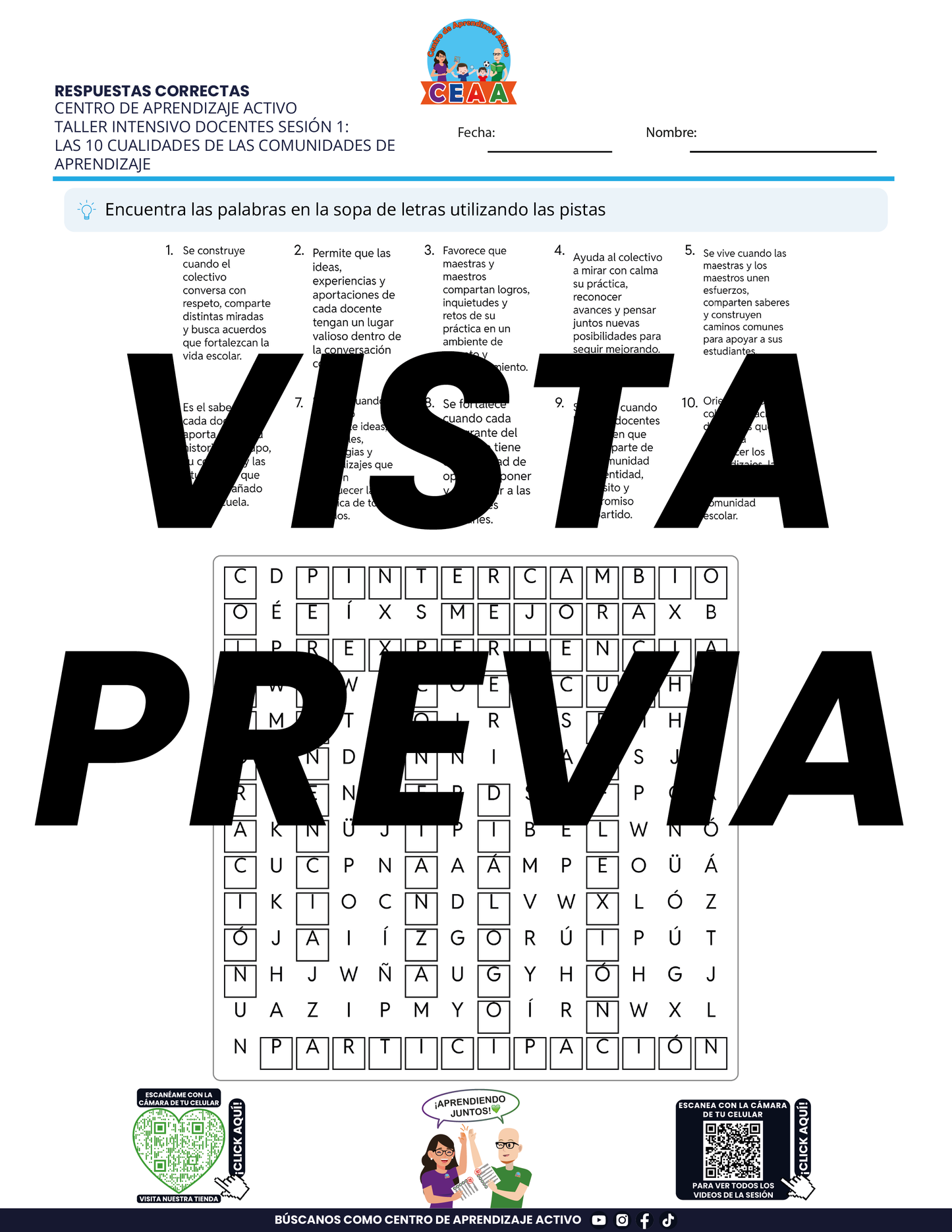 3 Juegos para Imprimir Taller Intensivo Sesión 1 Julio 2026 en PDF
