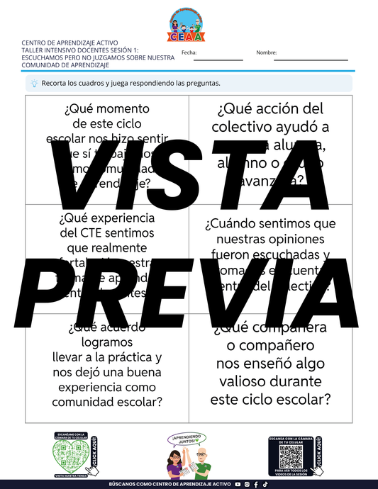 3 Juegos para Imprimir Taller Intensivo Sesión 1 Julio 2026 en PDF