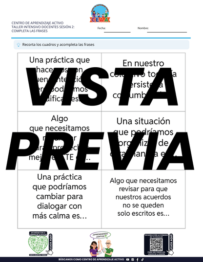 3 Juegos para Imprimir Taller Intensivo Sesión 2 Julio 2026 en PDF