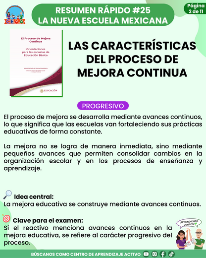 Resumen Rápido #25: LAS CARACTERÍSTICAS DEL PROCESO DE MEJORA CONTINUA