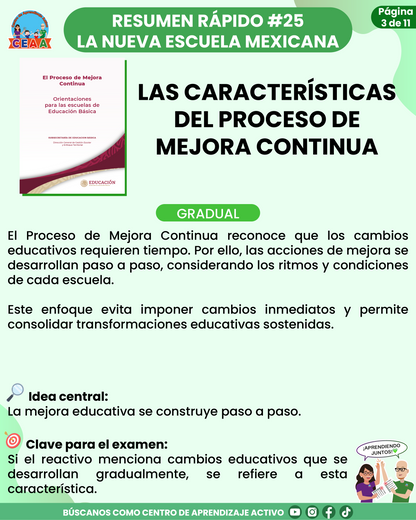 Resumen Rápido #25: LAS CARACTERÍSTICAS DEL PROCESO DE MEJORA CONTINUA