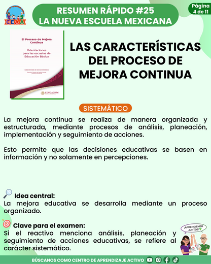 Resumen Rápido #25: LAS CARACTERÍSTICAS DEL PROCESO DE MEJORA CONTINUA
