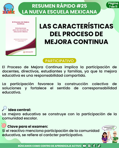 Resumen Rápido #25: LAS CARACTERÍSTICAS DEL PROCESO DE MEJORA CONTINUA