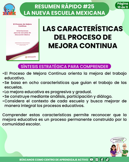 Resumen Rápido #25: LAS CARACTERÍSTICAS DEL PROCESO DE MEJORA CONTINUA