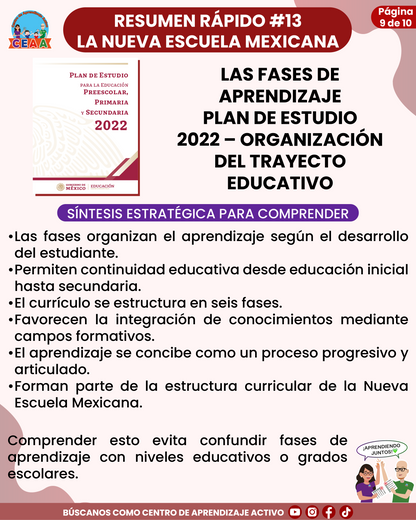 Resumen Rápido #13: LAS FASES DE APRENDIZAJE PLAN DE ESTUDIO 2022 – ORGANIZACIÓN DEL TRAYECTO EDUCATIVO