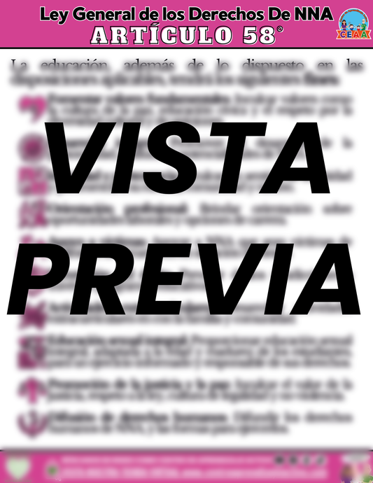 Infografía Ley General de los Derechos De NNA Artículo 58