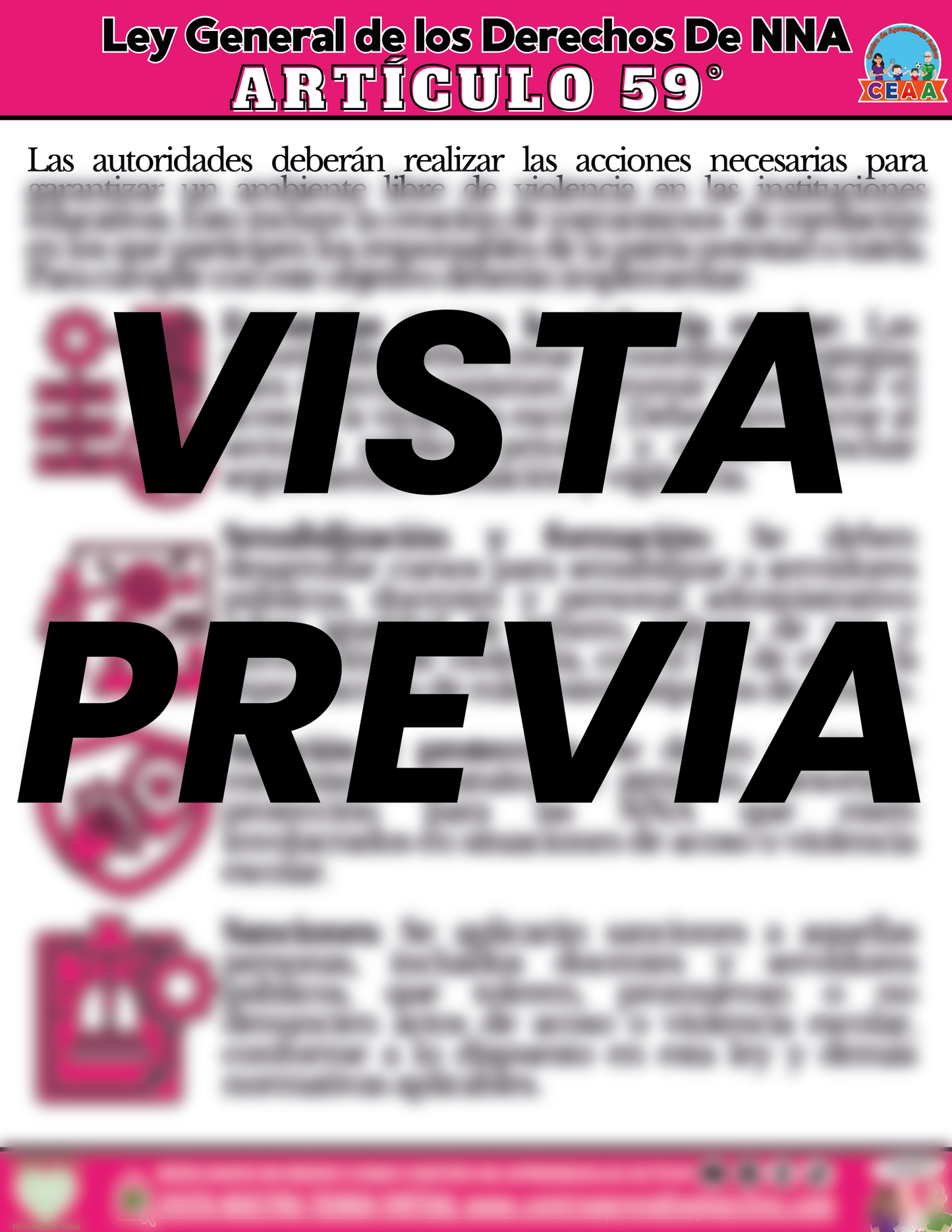 Infografía Ley General de los Derechos De NNA Artículo 59