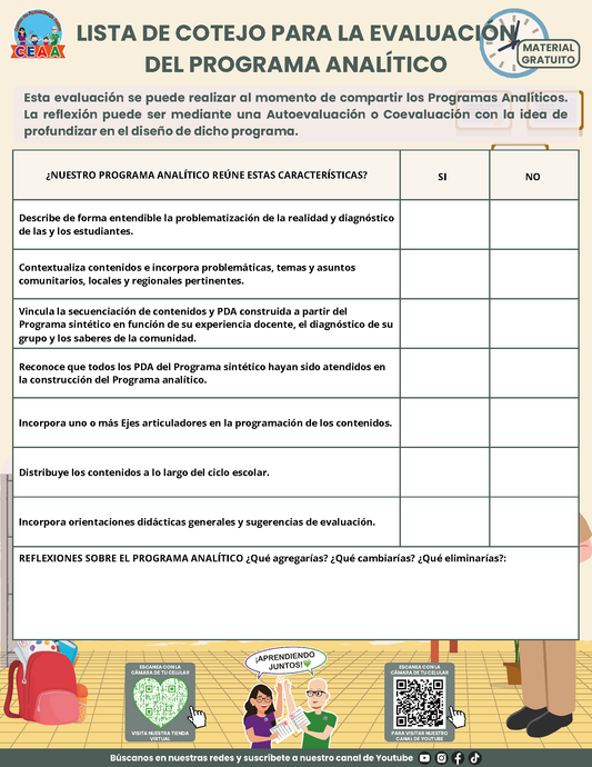 LISTA DE COTEJO PARA LA EVALUACIÓN DEL PROGRAMA ANALÍTICO en PDF