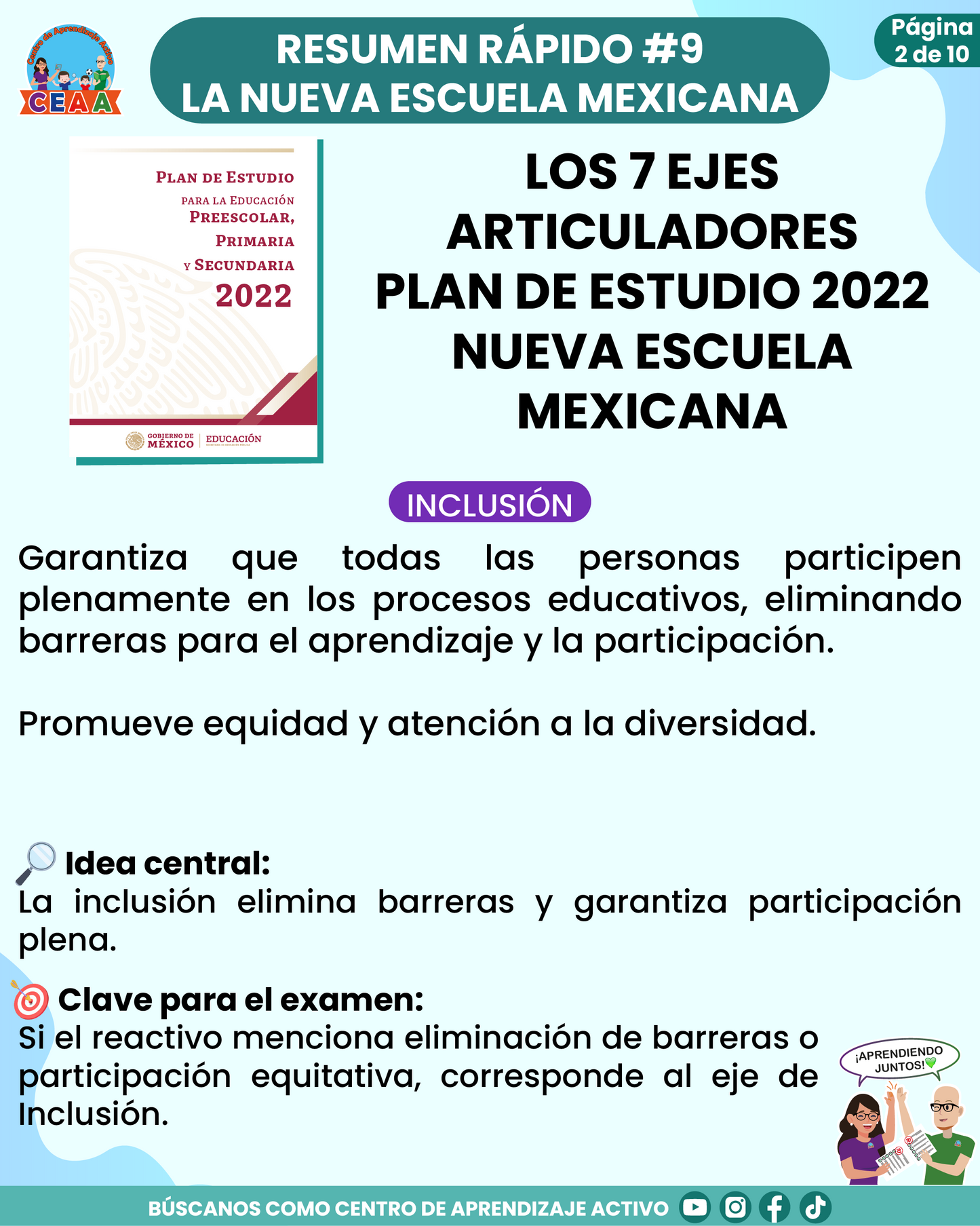 Resumen Rápido #9: LOS 7 EJES ARTICULADORES - PLAN DE ESTUDIO 2022 NUEVA ESCUELA MEXICANA