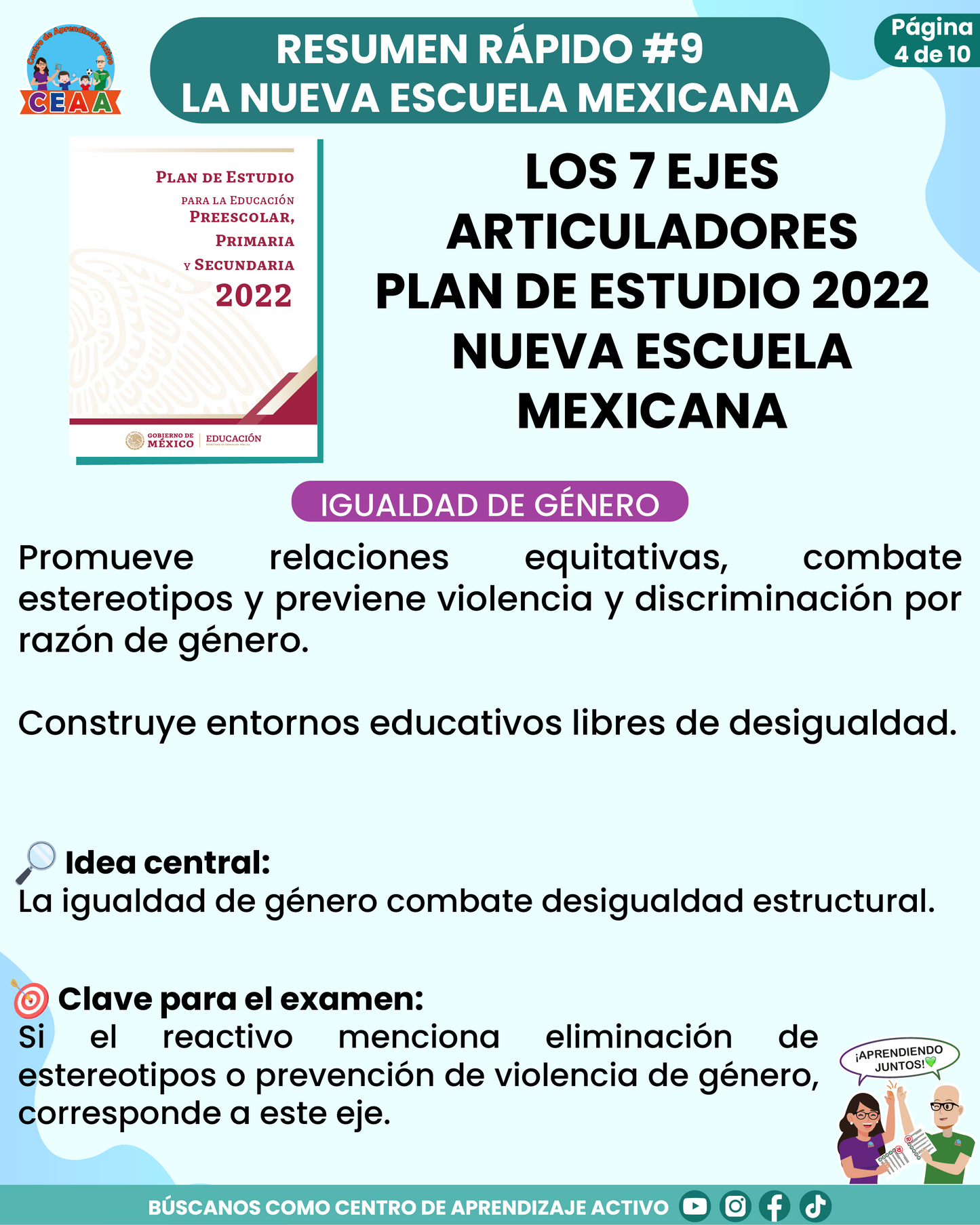 Resumen Rápido #9: LOS 7 EJES ARTICULADORES - PLAN DE ESTUDIO 2022 NUEVA ESCUELA MEXICANA