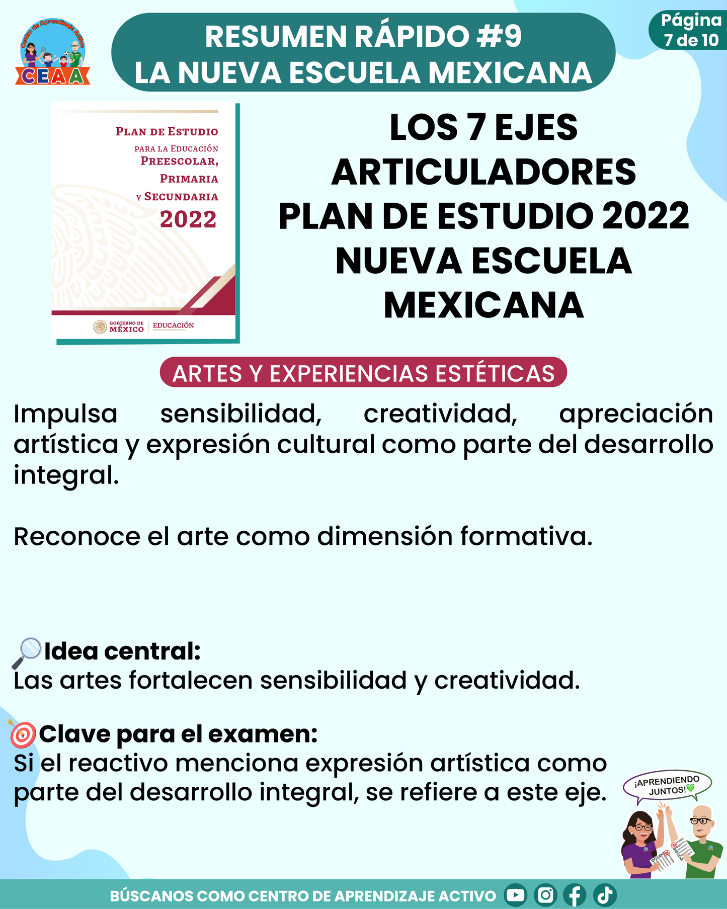 Resumen Rápido #9: LOS 7 EJES ARTICULADORES - PLAN DE ESTUDIO 2022 NUEVA ESCUELA MEXICANA