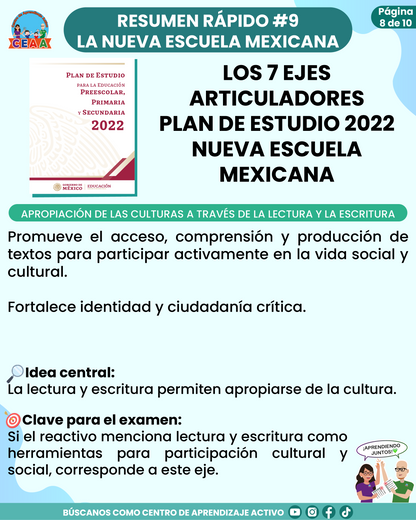 Resumen Rápido #9: LOS 7 EJES ARTICULADORES - PLAN DE ESTUDIO 2022 NUEVA ESCUELA MEXICANA