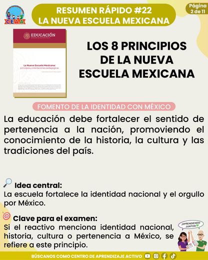 Resumen Rápido #22: LOS 8 PRINCIPIOS DE LA NUEVA ESCUELA MEXICANA