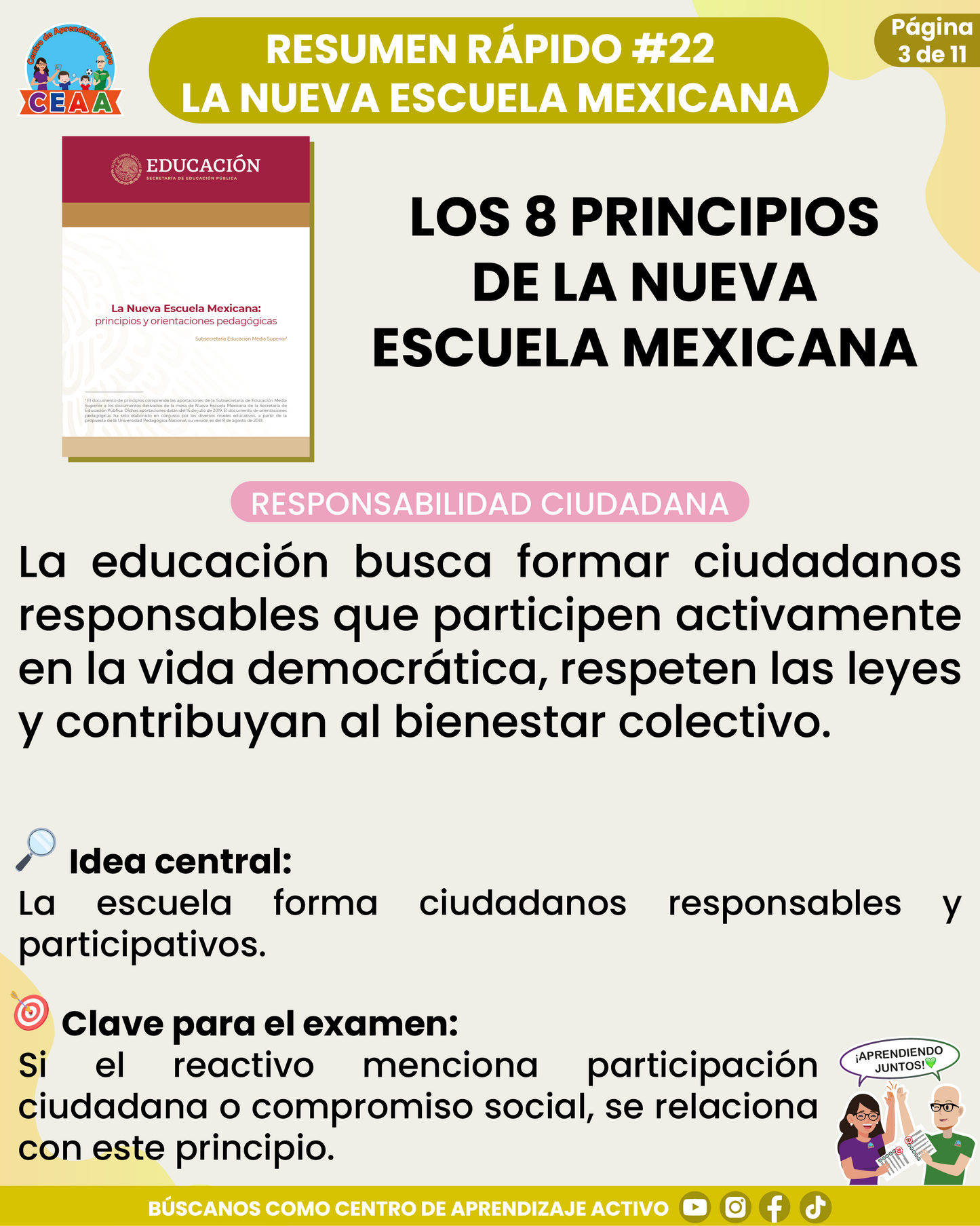 Resumen Rápido #22: LOS 8 PRINCIPIOS DE LA NUEVA ESCUELA MEXICANA