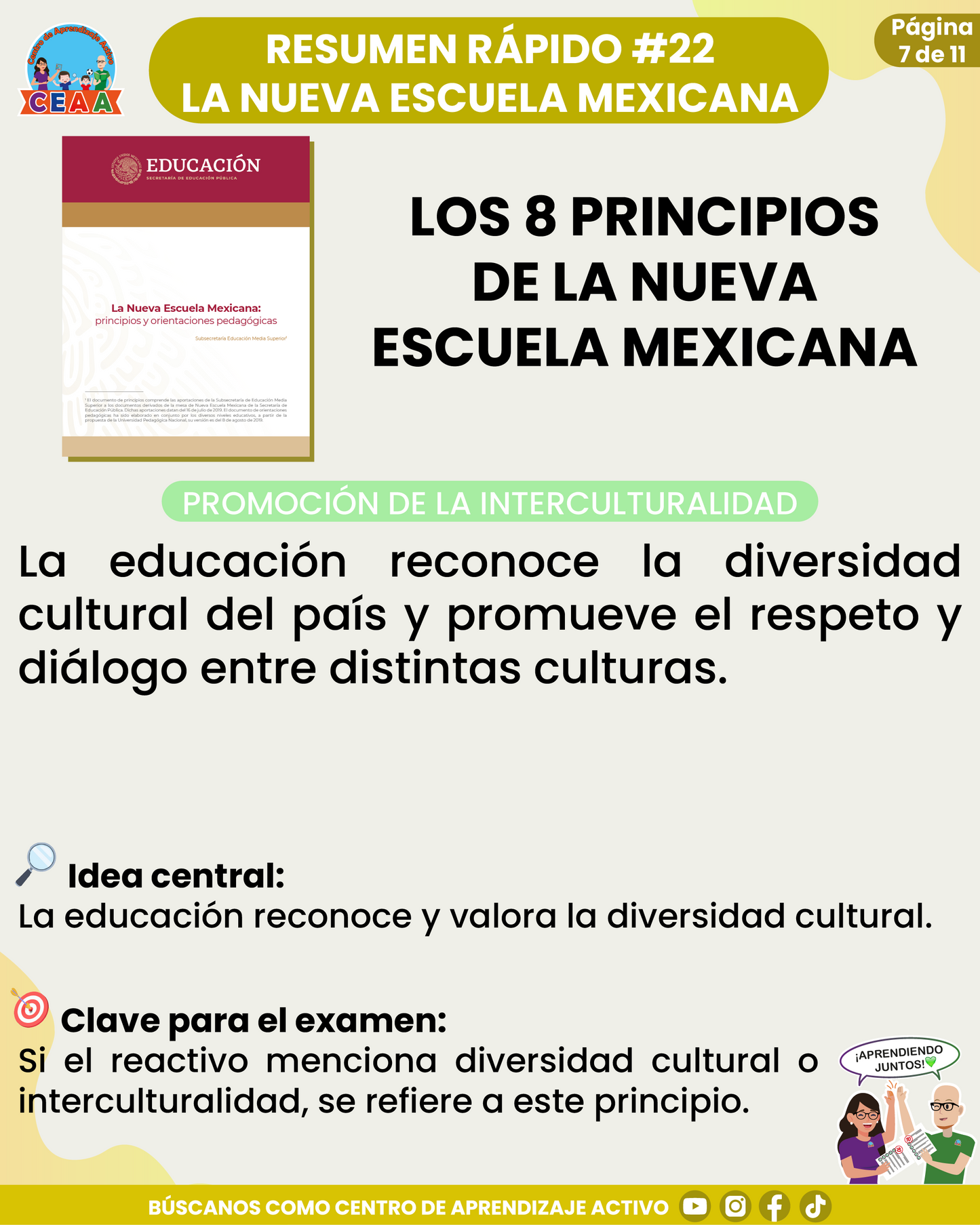 Resumen Rápido #22: LOS 8 PRINCIPIOS DE LA NUEVA ESCUELA MEXICANA
