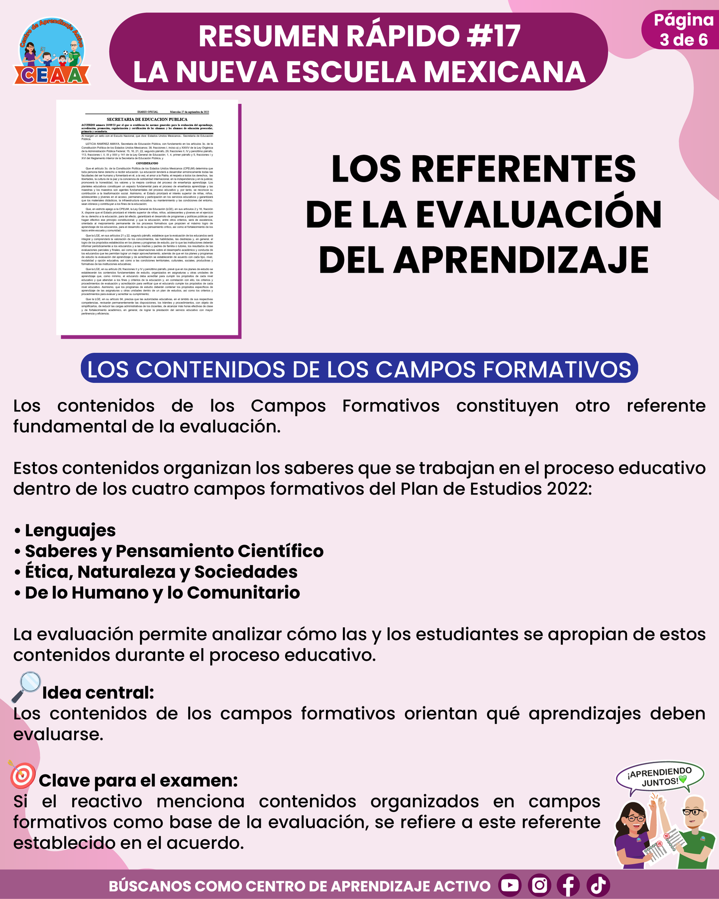 Resumen Rápido #17: LOS REFERENTES DE LA EVALUACIÓN DEL APRENDIZAJE