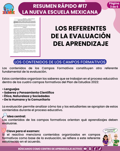 Resumen Rápido #17: LOS REFERENTES DE LA EVALUACIÓN DEL APRENDIZAJE