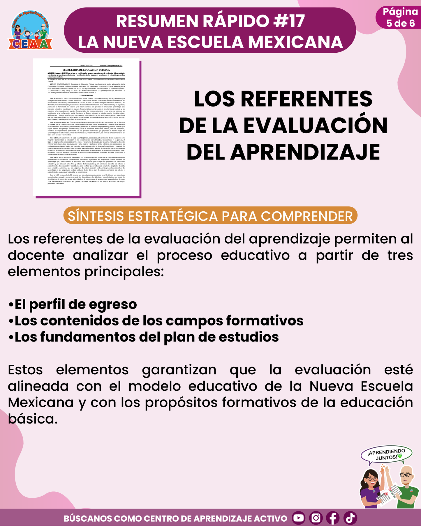 Resumen Rápido #17: LOS REFERENTES DE LA EVALUACIÓN DEL APRENDIZAJE