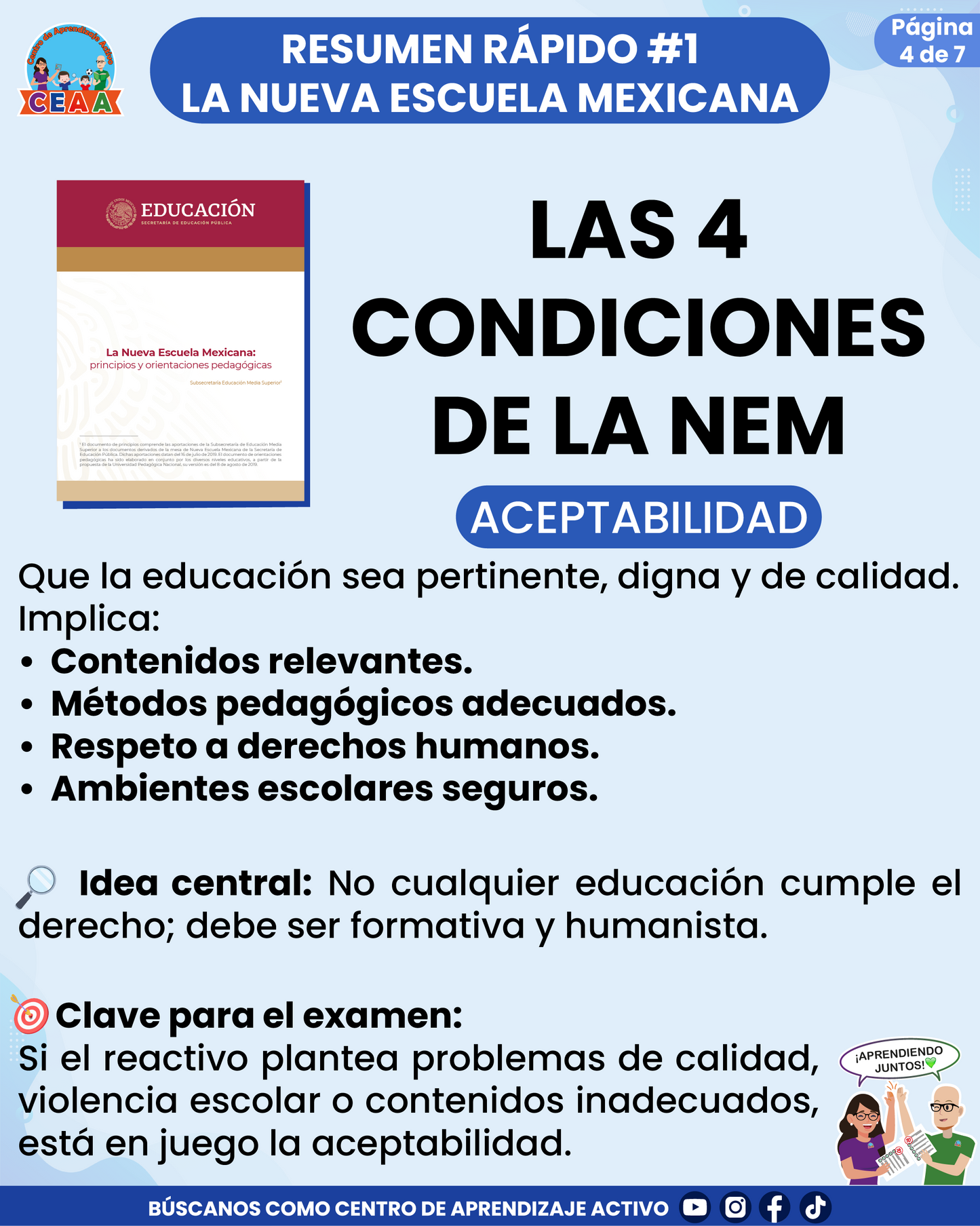 Resumen Rápido #1: LAS 4 CONDICIONES DE LA NEM
